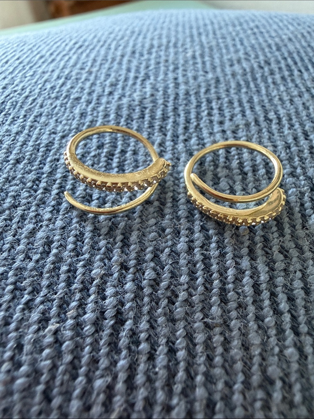 Gold Textured Spiral Ear Cuffs - Women Jewelry Earrings